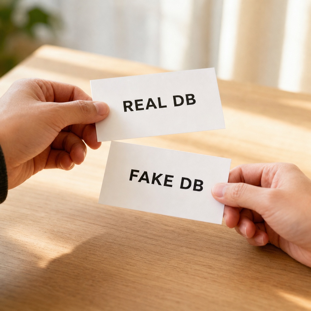 진짜 대신 가짜 DB를 끼워 넣는 것, 이게 핵심입니다